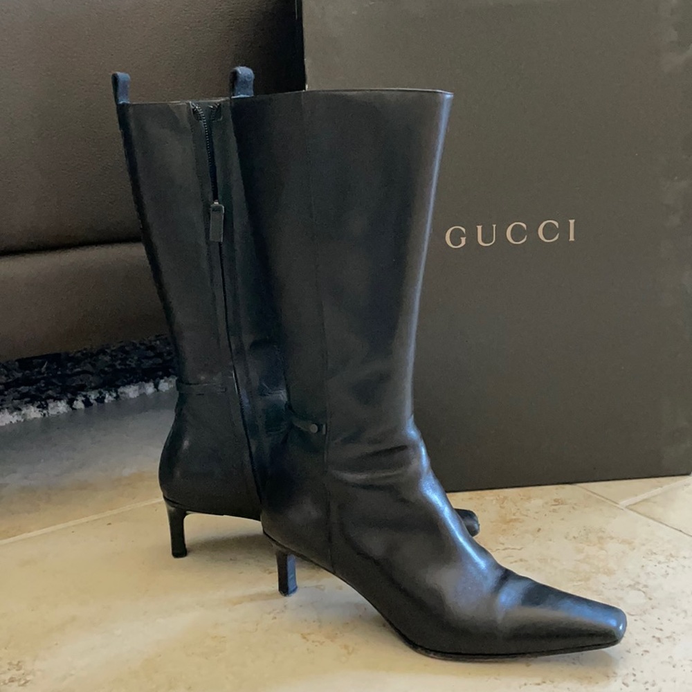 Gucci black leather boots